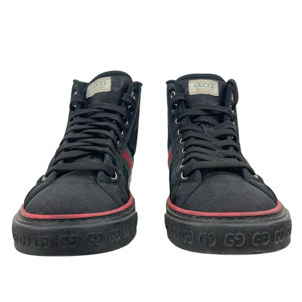 Gucci Off the Grid High Top Sneakers 1977 Tennis Shoes Black Men Size 8/ 8.5